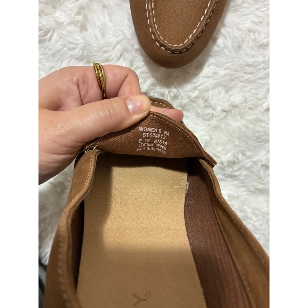 Sperry Top-Sider Womens Tan Leather Driving Moccasins Loafers Size 9M NWOB $110